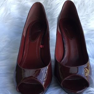 Zara Patent Leather Burgandy Wine Heels